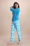 Zivame Knit Poly Pyjama Set - Hawiian Ocean — thumbnail 2